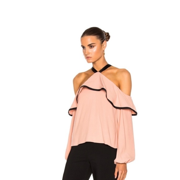 Alexis Malia pink ruffle cold shoulder top - Picture 5 of 13